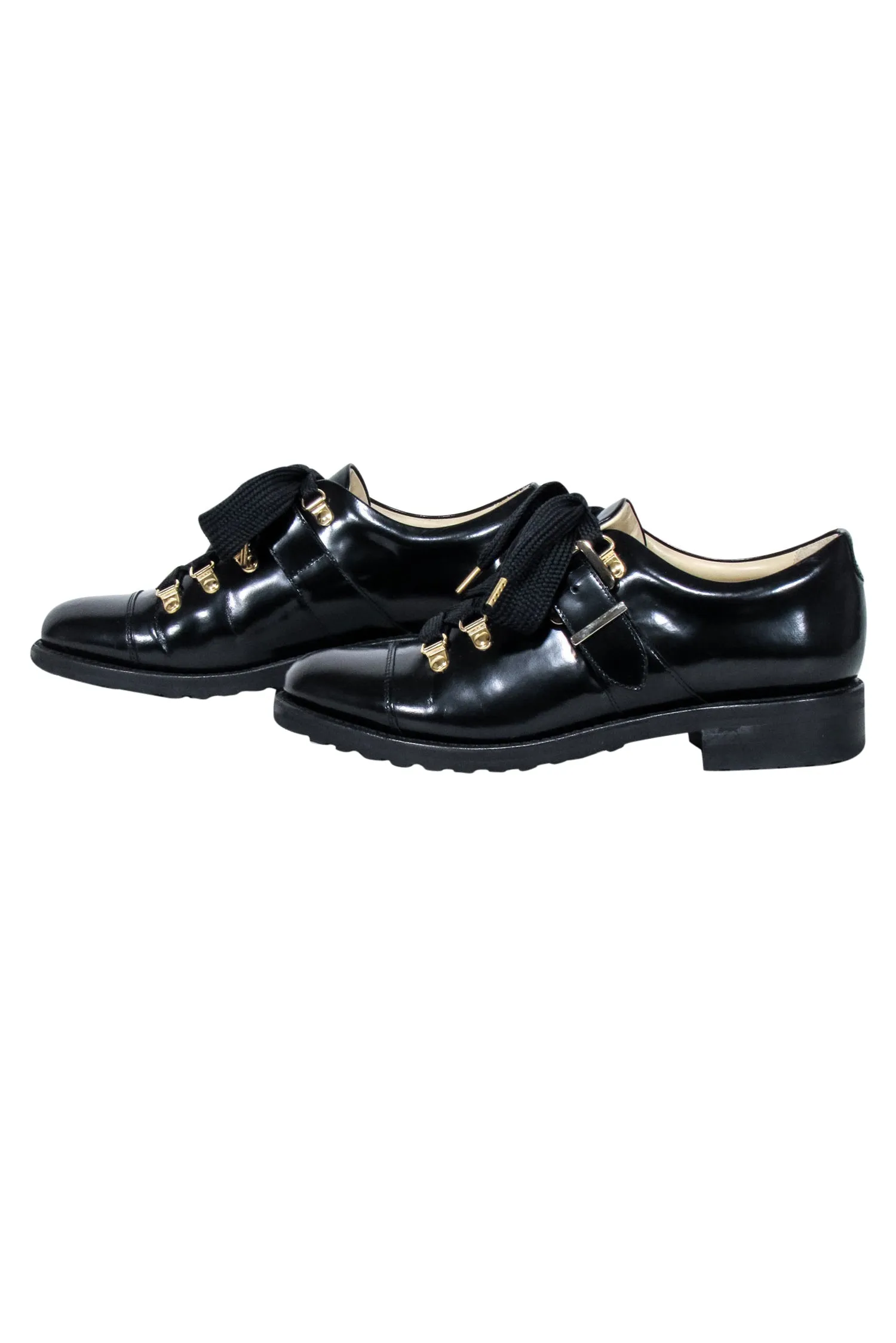 Angela Scott - Black Leather "Mr. Logan" Oxfords Sz 9