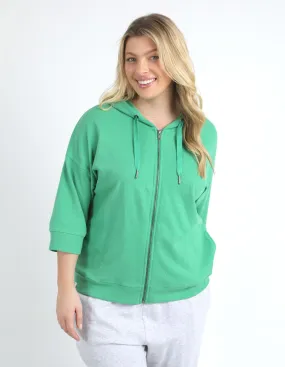 Beachy Zip Hoody - Green Briar