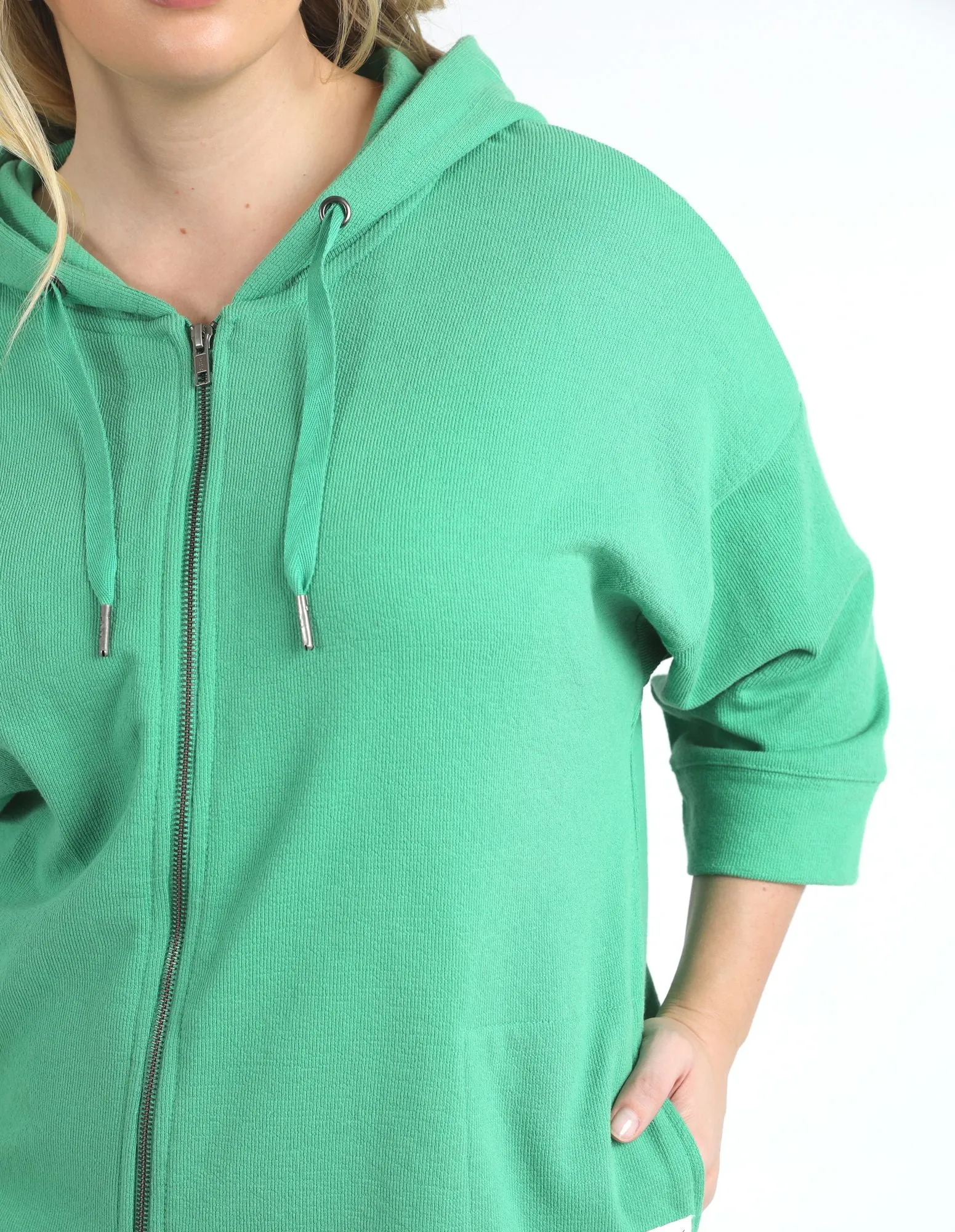 Beachy Zip Hoody - Green Briar