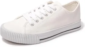 BENEKER Women's Fashion Sneakers Low Top Lace Up Canvas Sneakers Comfort Tennis Shoes Casual Walking Shoes