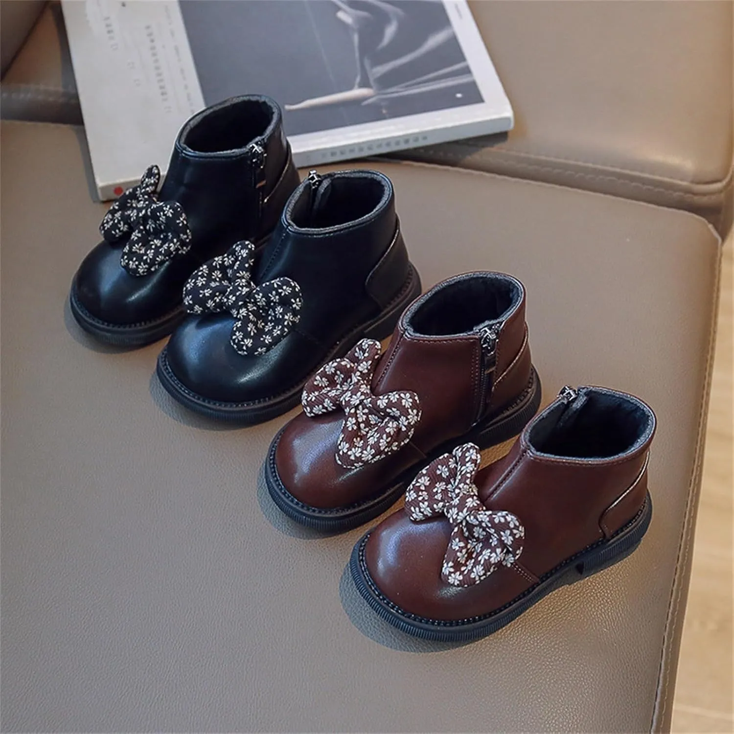 Bowknot Ankle Boots for Toddler Girls Fashion Thick Bottom Birthday Sweet Dress Shoes Boots 11 Toddler Girl