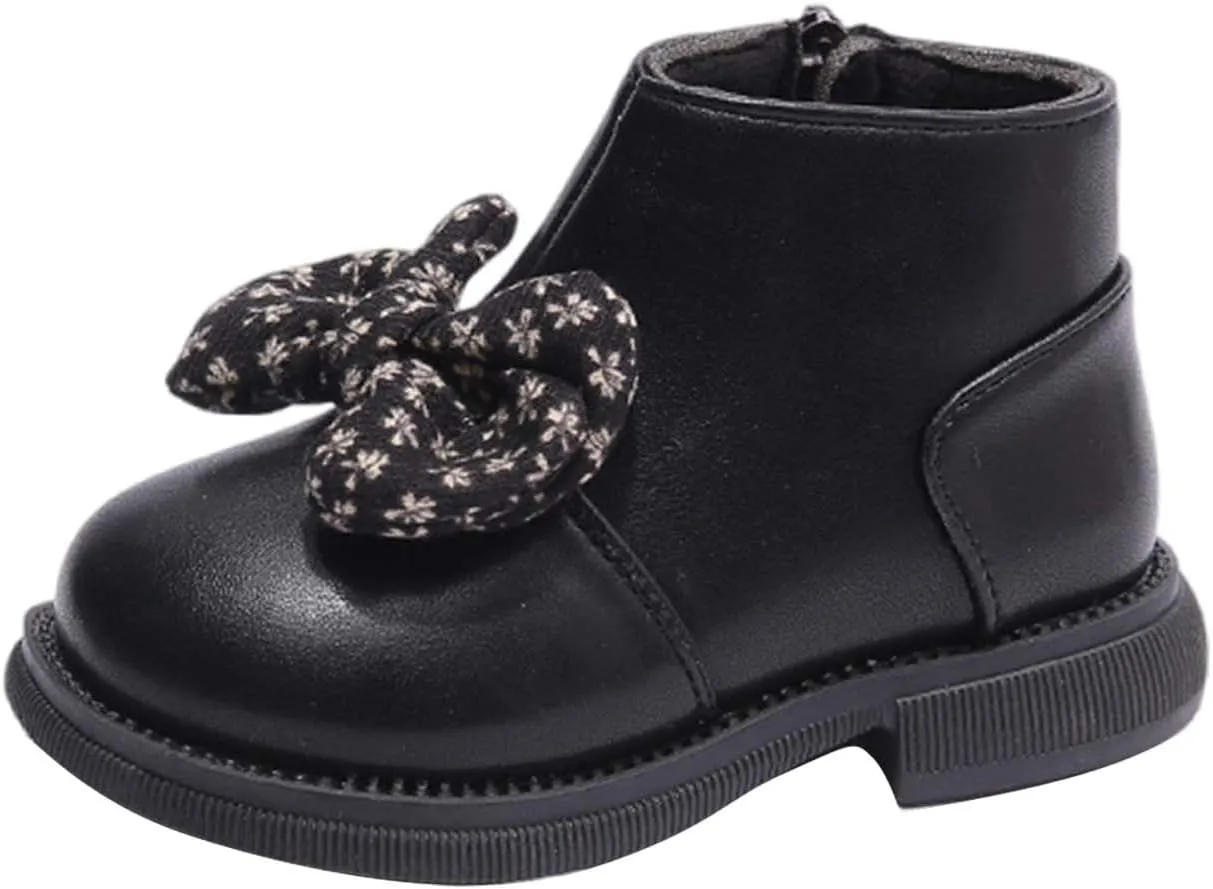 Bowknot Ankle Boots for Toddler Girls Fashion Thick Bottom Birthday Sweet Dress Shoes Boots 11 Toddler Girl