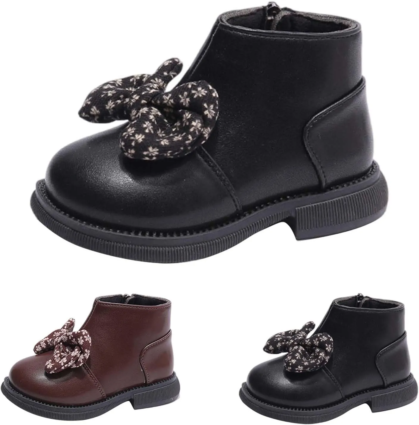 Bowknot Ankle Boots for Toddler Girls Fashion Thick Bottom Birthday Sweet Dress Shoes Boots 11 Toddler Girl