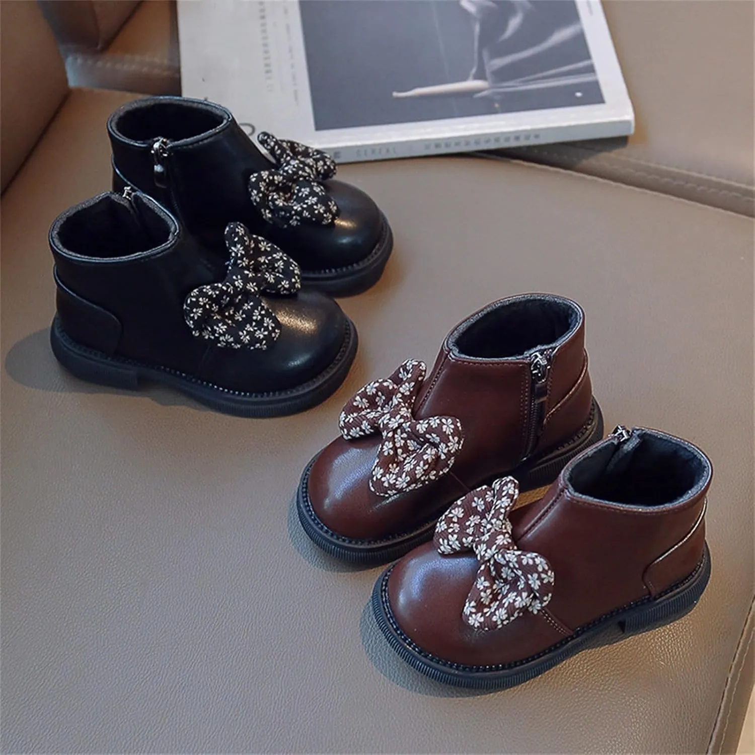 Bowknot Ankle Boots for Toddler Girls Fashion Thick Bottom Birthday Sweet Dress Shoes Boots 11 Toddler Girl
