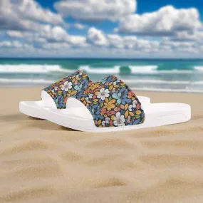 Bright Flowers Womens Slide Sandals