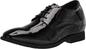 Calden Men's Invisible Height Increasing Elevator Shoes - Black Patent Leather Lace-up Formal Tuxedo Oxfords - 3 Inches Taller - K911929 - Size 9 D(M) US