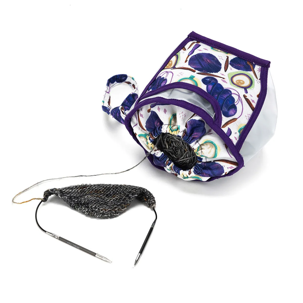 della Q Chicken Boots Clear Wristlet - Coffee and Yarn Green