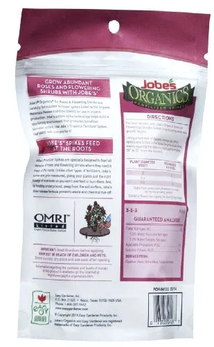 Easy Gardener 04128 Jobe's 10-Pack Of 3-5-3 Organic Rose & Flowering Shrub Fertilizer Spikes - Quantity of 1