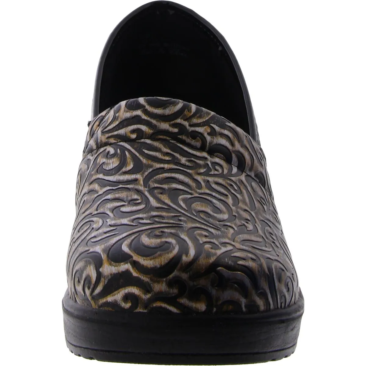 Easy Works by Easy Street Womens Laurie Faux Leather Slip On Clogs