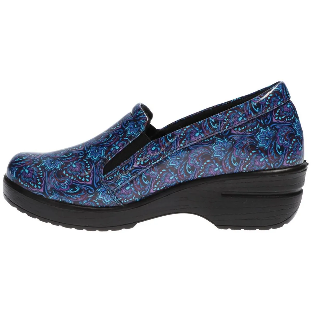 Easy Works by Easy Street Womens Laurie Faux Leather Slip On Clogs