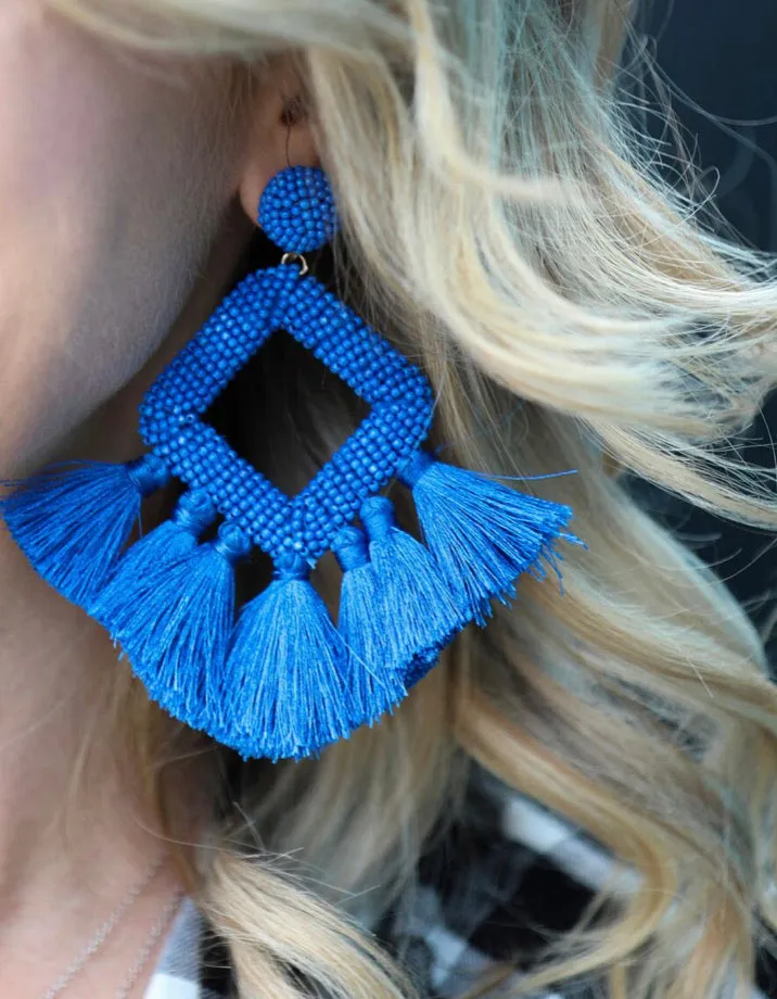 Ellie Fringe Drop Earrings- Multiple Color Options