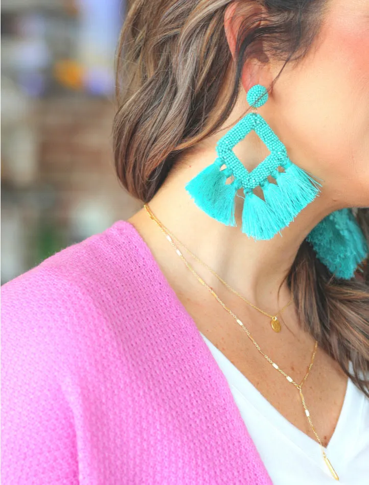 Ellie Fringe Drop Earrings- Multiple Color Options