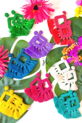 Ellie Fringe Drop Earrings- Multiple Color Options