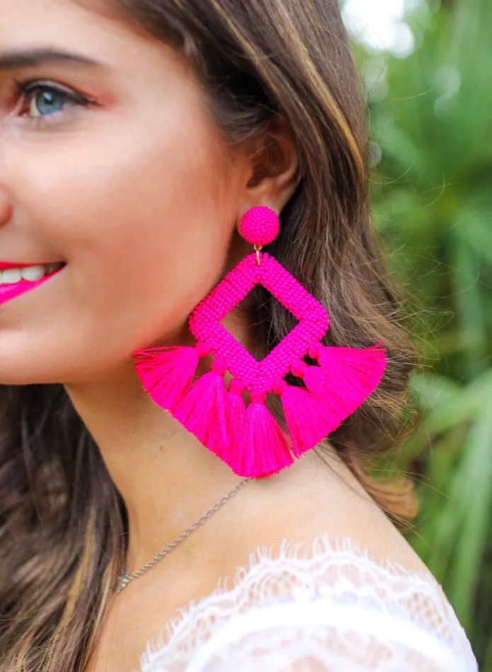 Ellie Fringe Drop Earrings- Multiple Color Options