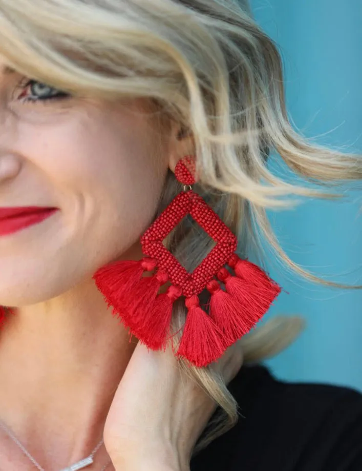 Ellie Fringe Drop Earrings- Multiple Color Options