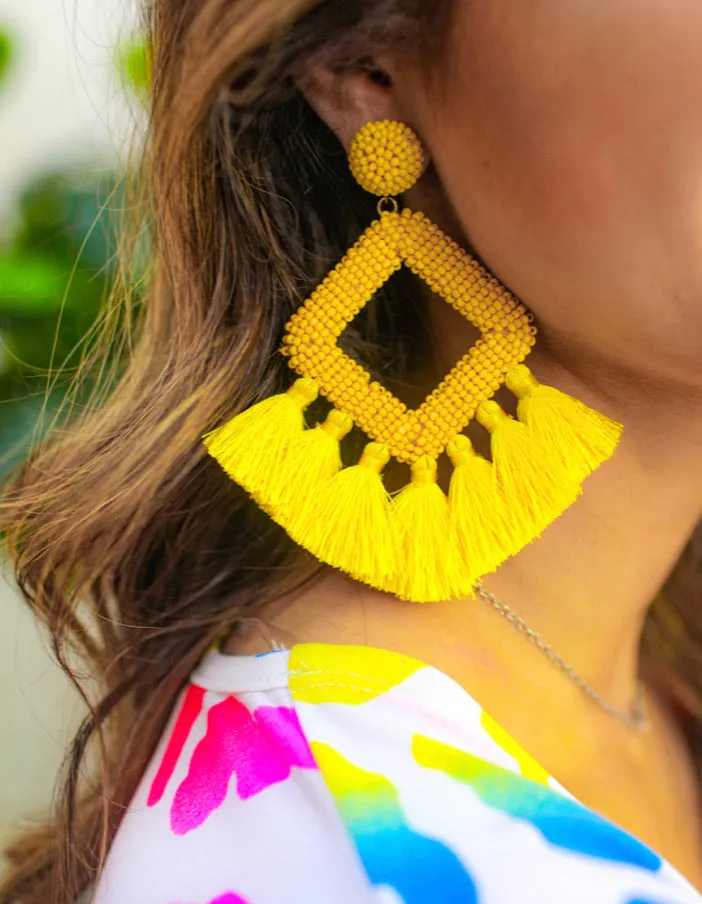 Ellie Fringe Drop Earrings- Multiple Color Options