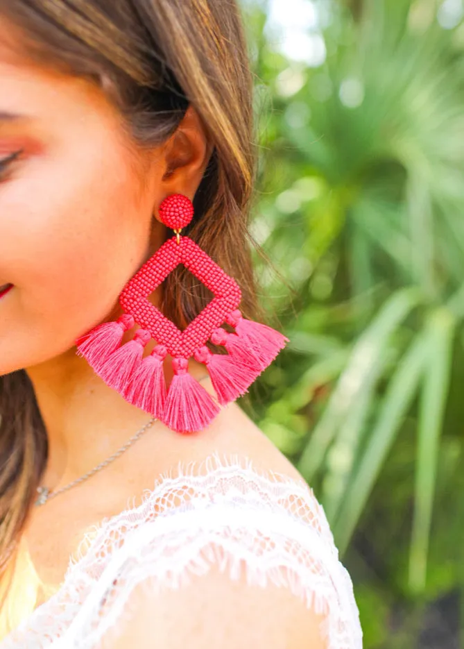 Ellie Fringe Drop Earrings- Multiple Color Options