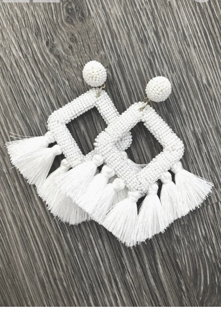 Ellie Fringe Drop Earrings- Multiple Color Options