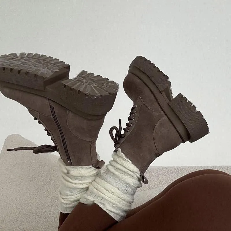 Fashionable Thick-soled Versatile Retro Design Trendy Shoes