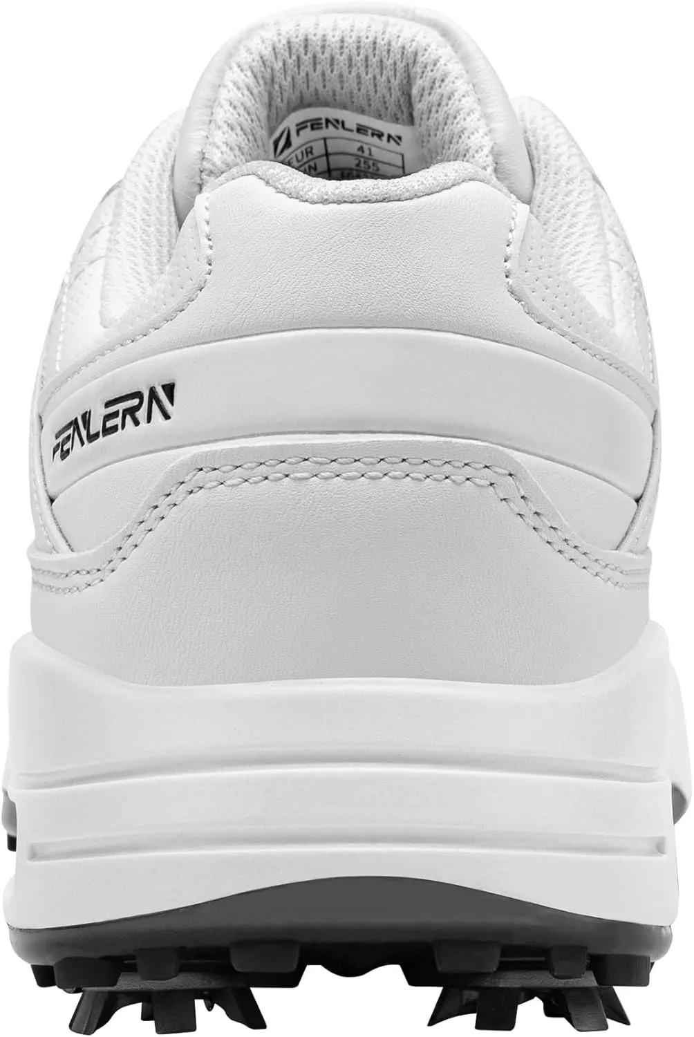 FENLERN Golf Shoes Men, Spiked, Waterproof Leather Upper, Cushioning F006