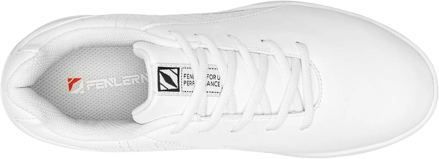 FENLERN Golf Shoes Men, Spiked, Waterproof Leather Upper, Cushioning F006