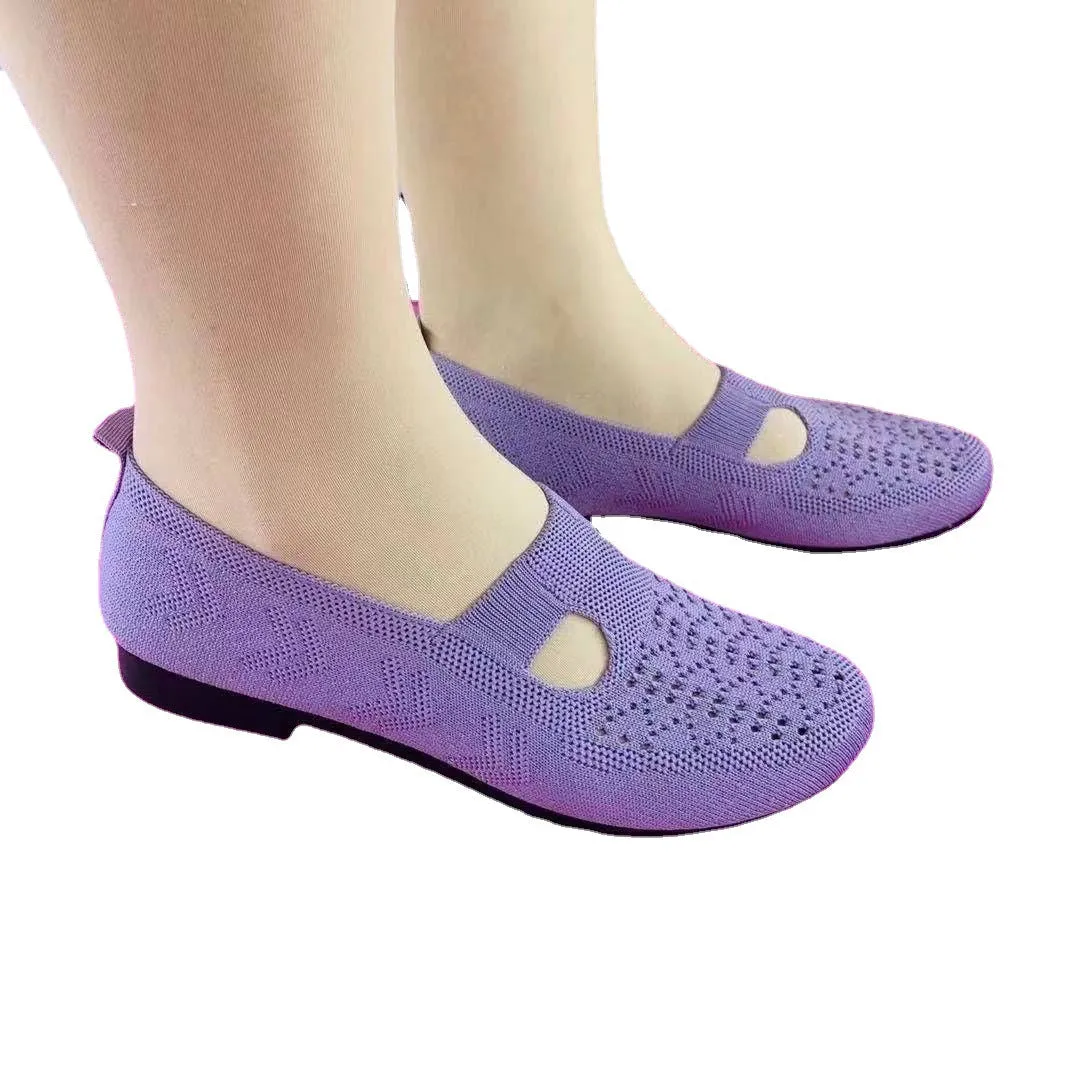 Granny's flyknit loafers Knitted marry jane shoes spring summer comfort shoes