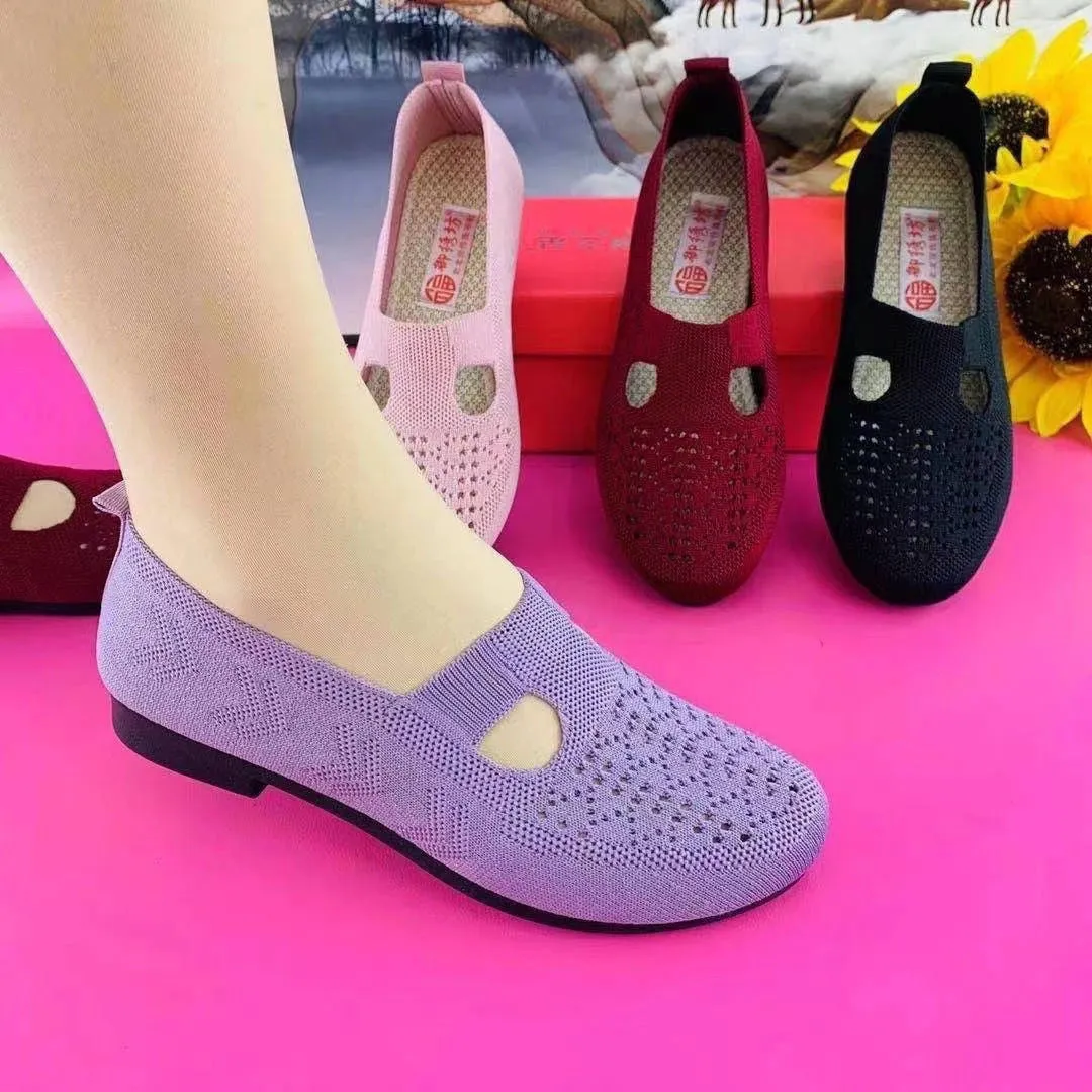Granny's flyknit loafers Knitted marry jane shoes spring summer comfort shoes