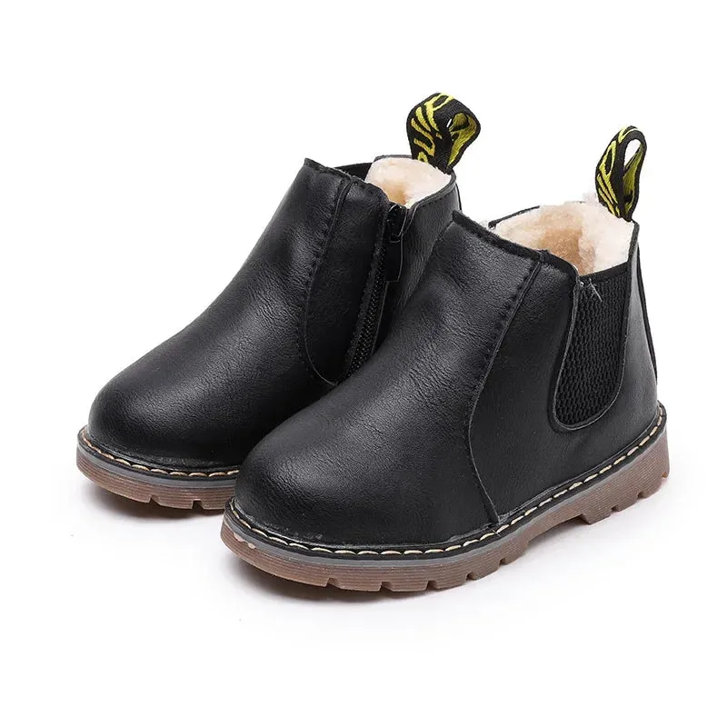 Infant Winter Warm Chelsea Design Leather Boots