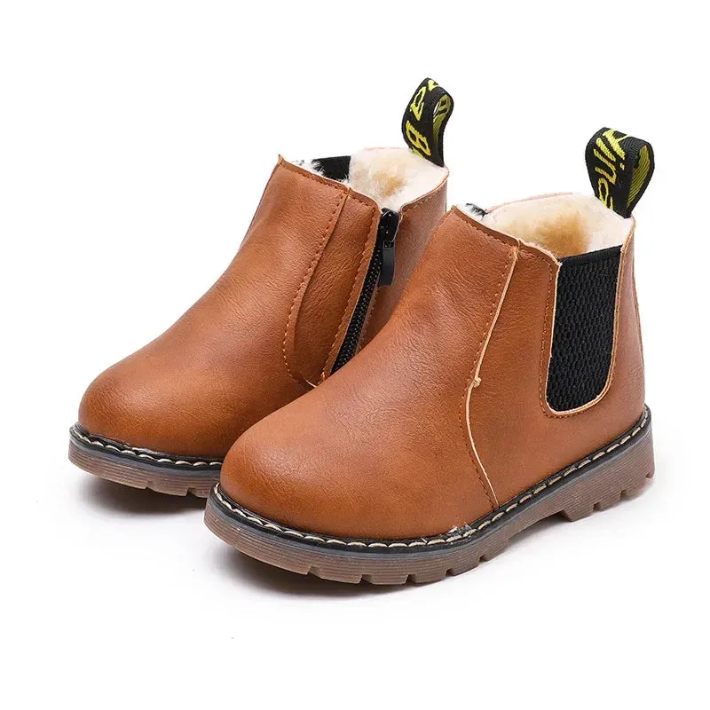 Infant Winter Warm Chelsea Design Leather Boots