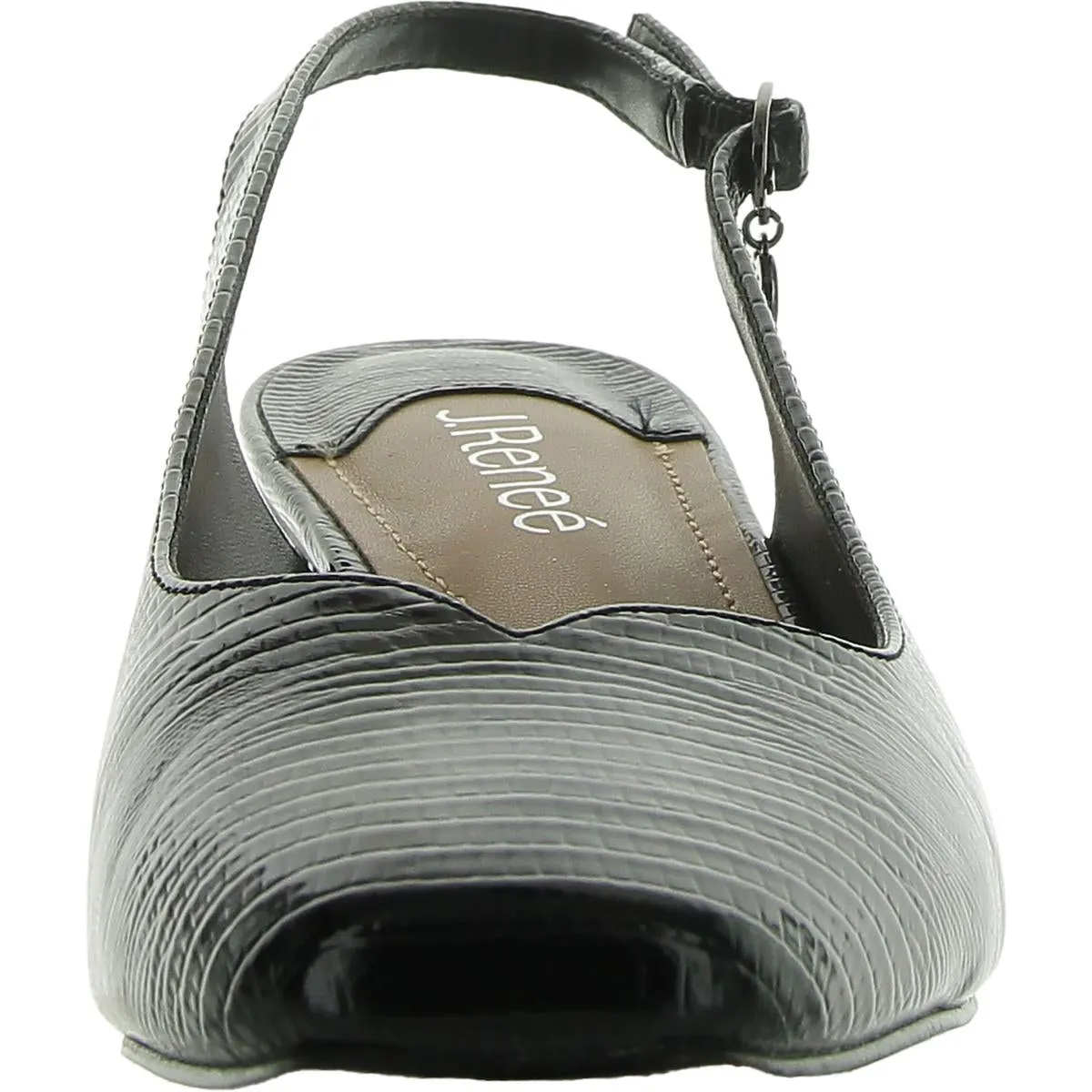 J. Renee Womens Patent Square toe Slingbacks
