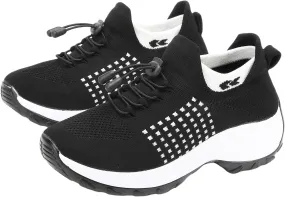Kubbon Women Footwear Non Slip Slip on Sock Sneakers Arch Support Walking Shoes Lightweight Mesh Sneakers Antiskid Wedge Running Footwear for Plantar Fasciitis