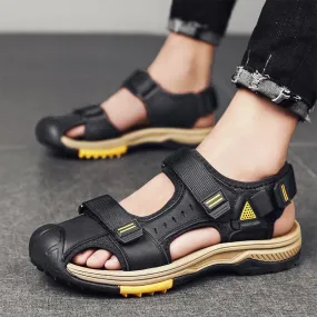 Men’s Baotou Leather Sandals - Outdoor Breathable Casual