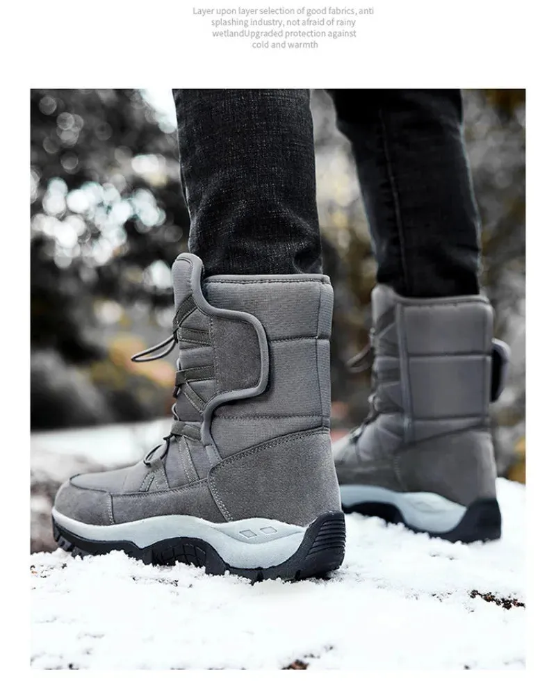 Mens Boots Plush Warm Waterproof Non-slip