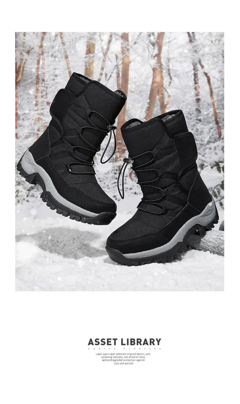 Mens Boots Plush Warm Waterproof Non-slip