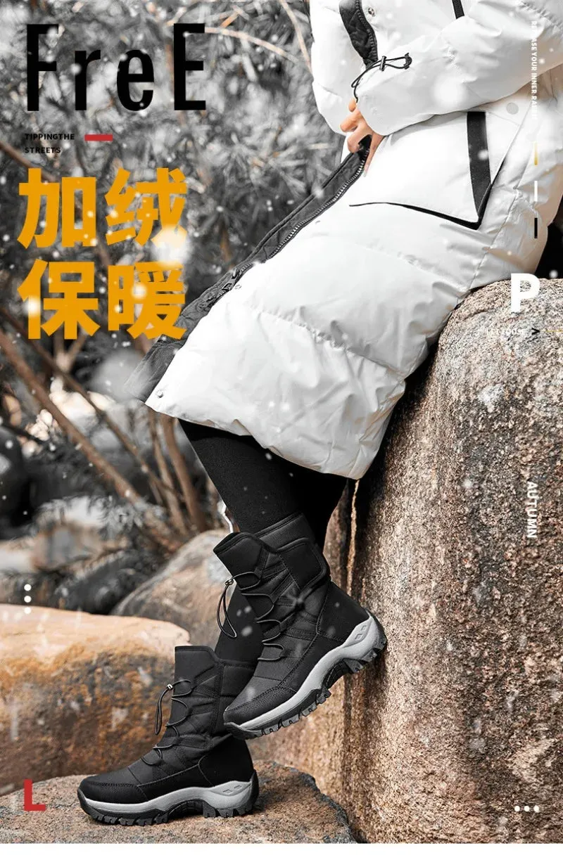 Mens Boots Plush Warm Waterproof Non-slip