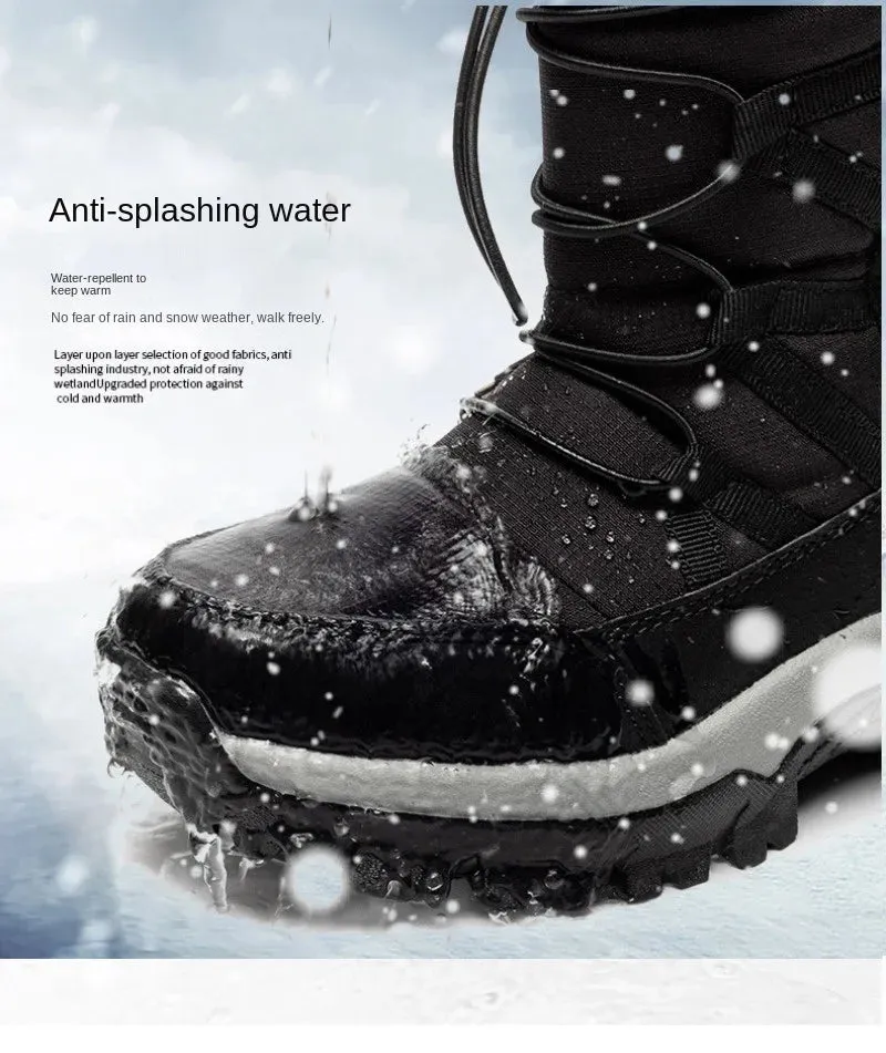 Mens Boots Plush Warm Waterproof Non-slip