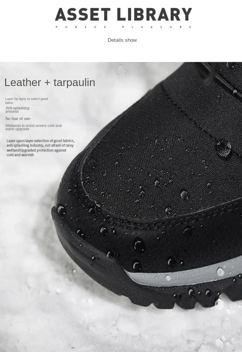Mens Boots Plush Warm Waterproof Non-slip