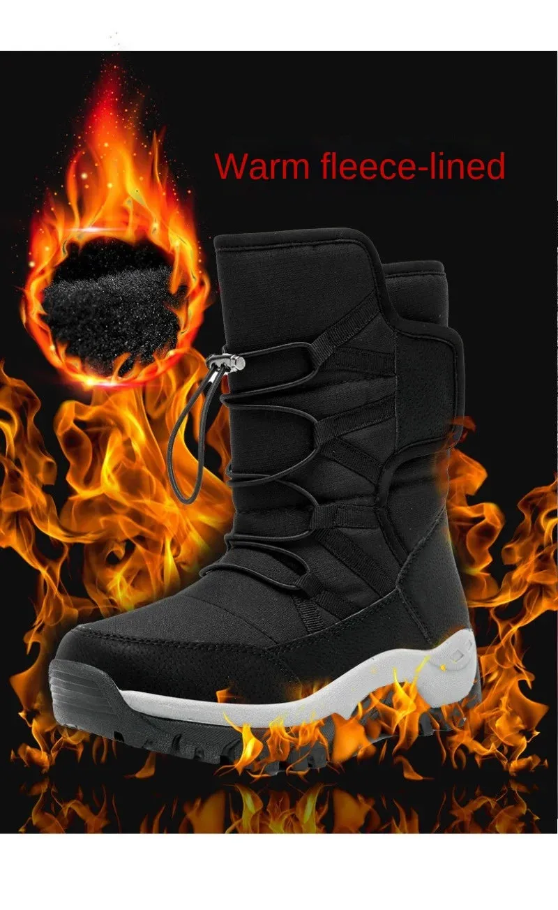 Mens Boots Plush Warm Waterproof Non-slip