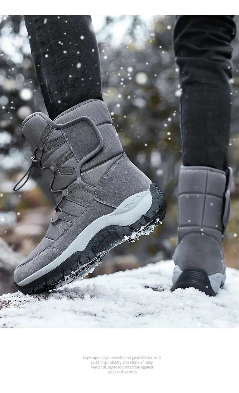 Mens Boots Plush Warm Waterproof Non-slip