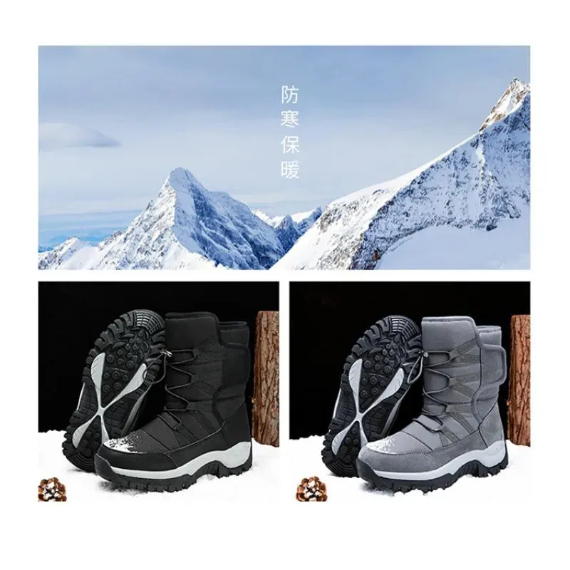 Mens Boots Plush Warm Waterproof Non-slip
