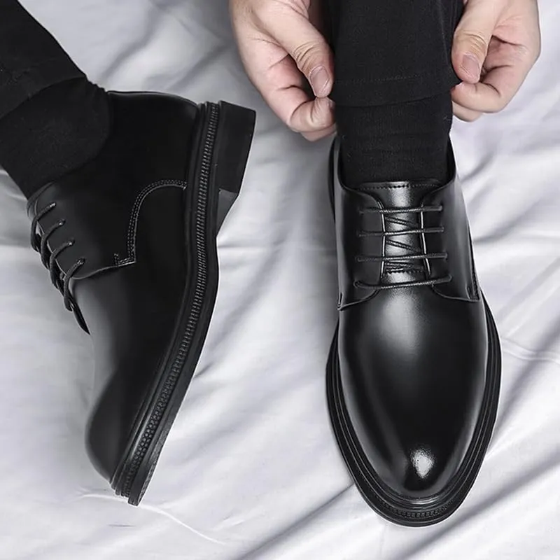 Men's Comfort Retro Dress Shoes Men Patent Leather Lace Up Classic Tuxedo Walking Formal Oxfords Shoes Mens Business Loafers