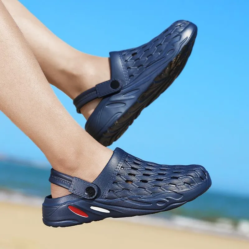 Men's hollow breathable closed toe beach sandals