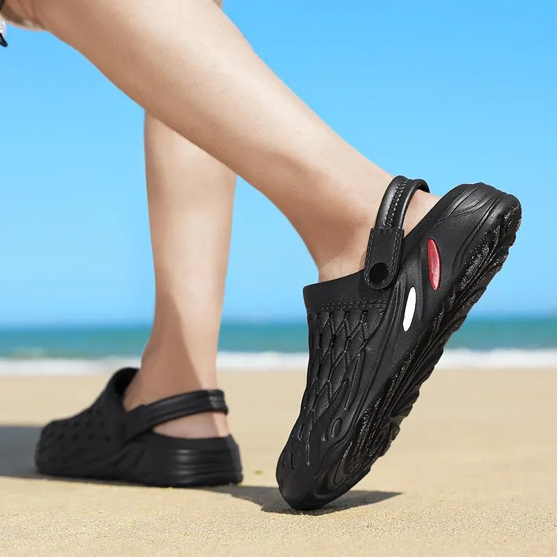 Men's hollow breathable closed toe beach sandals