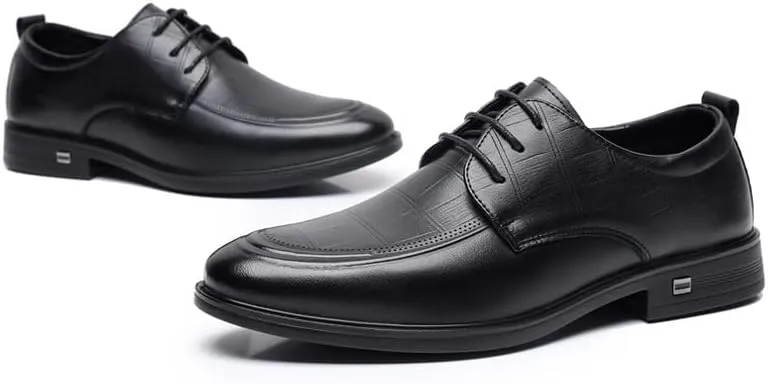 Mens Oxfords Shoes Pointed Toe Business Wingtip Lace Up Dress Shoes Trends Pointed Toe Shiny Patent Leather Casual Party Shoes