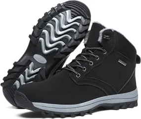 Men's Snow Boots Winter Anti-Slip Water-Proof Warmth Lightweight Fur-Lined Comfort Outdoor Insulated Ankle Lace-Up Wear-Resistant Cold Hiking Climbing Classic Booties