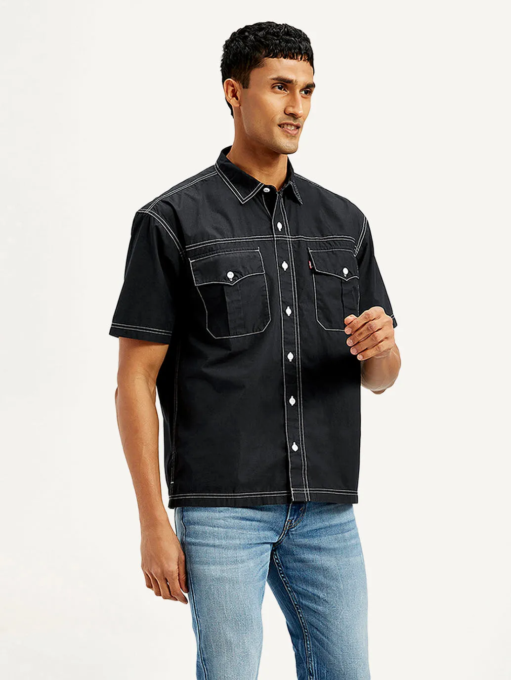Men's Solid Relaxed Fit Utility Shirt