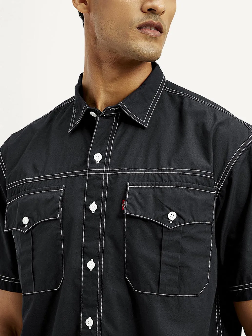 Men's Solid Relaxed Fit Utility Shirt