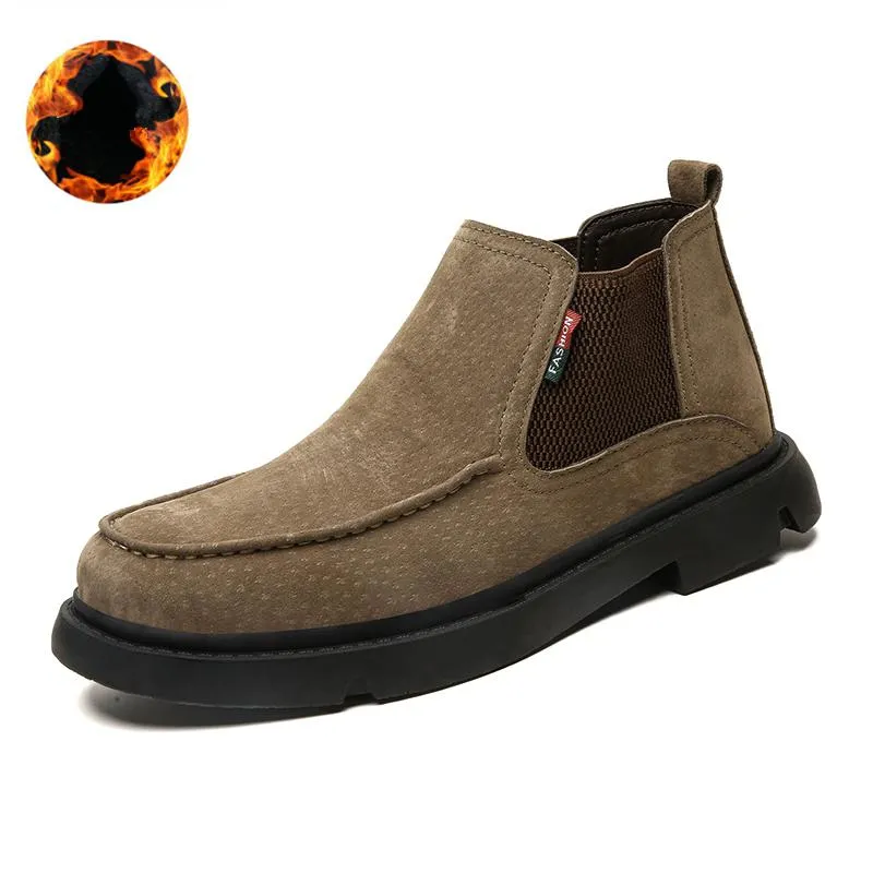 Men's Winter Casual Warm Ankle Boots | Plus Size