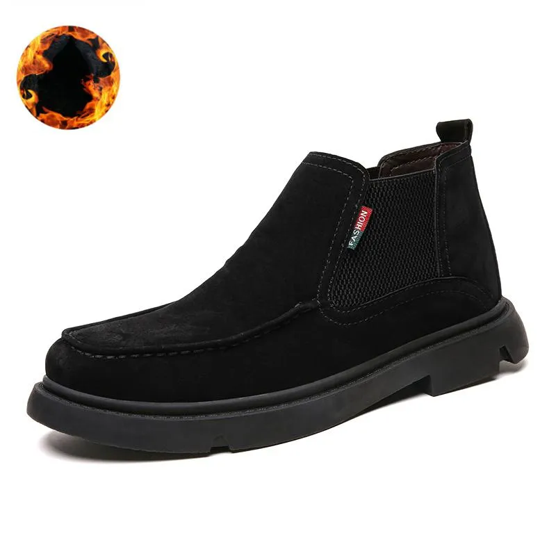 Men's Winter Casual Warm Ankle Boots | Plus Size