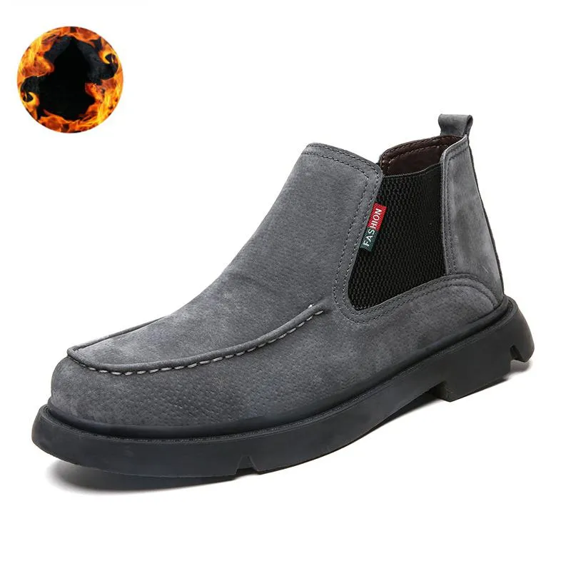 Men's Winter Casual Warm Ankle Boots | Plus Size